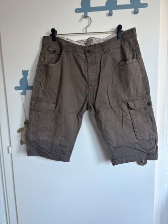 Bermuda cargo homme marron T.46 100% coton multipoches