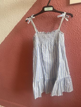Robe enfant rayée bleu blanc taille 4 ans