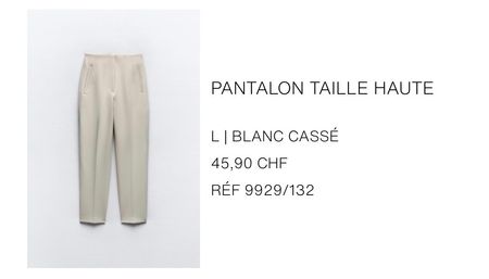🤍🌴 Pantalon zara taille haute crème