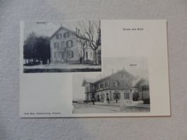 Karte Ansichtskarte Arch BE Bern 1910 Restaurant Bahnhof Zug