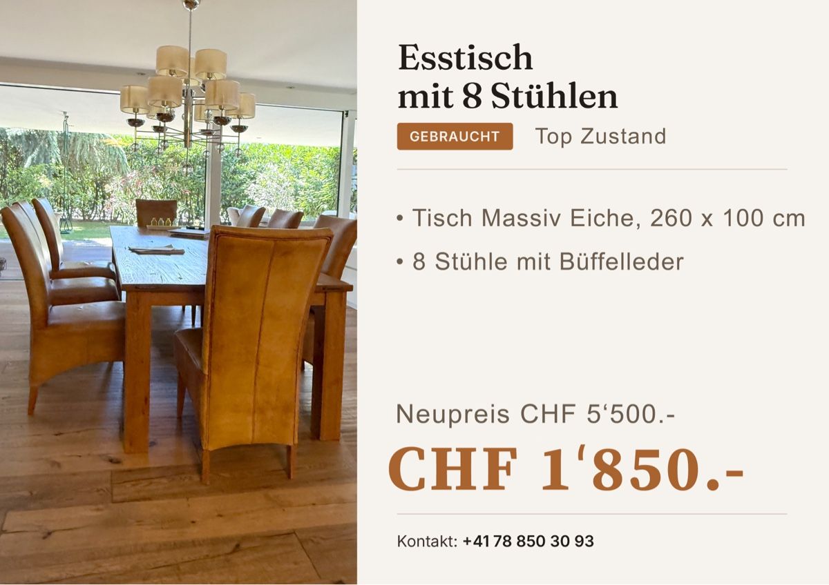 Tables: Esstisch mit 8 Stühlen – D'occasion à Triesen par rga_8my2 1