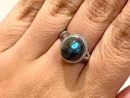 100 % echter Labradorit Ring – Edelsteinring