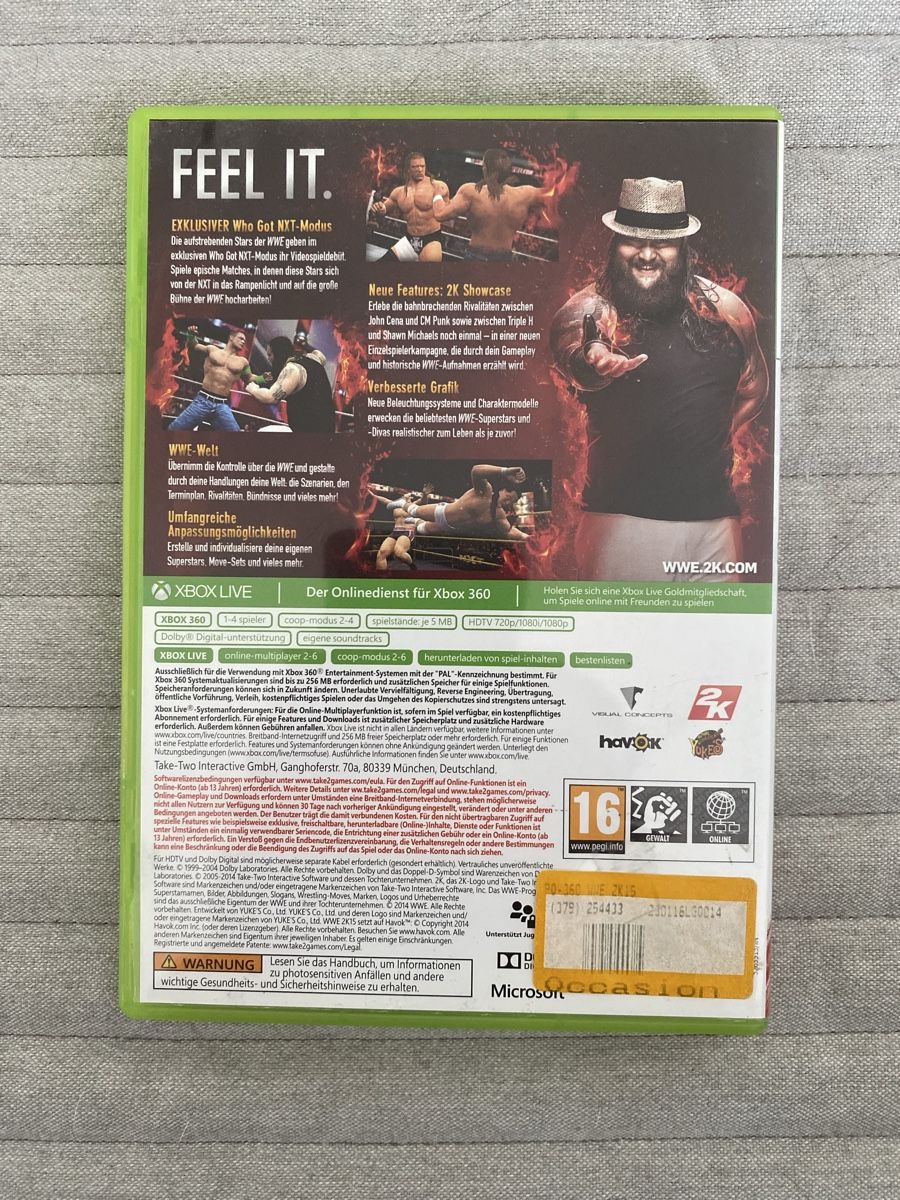 Microsoft Giochi: W2K15 für Xbox 360 – Usato da Thunstetten venduto da Virus_33 2