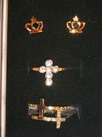 Kreuz, Crown, ring, Modeschmuck Set, Croix de la reinne, bij