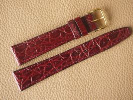 Lederband Uhrenband 18mm weinrot Kroko-Präg 18x14 *NOS*