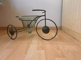 Deko Fahrrad mit Glaseinsatz Metall gebraucht Zustand
