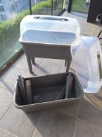 2  Hochbeete grau mit Deckel 45 l, ca. 80 x 40 cm
