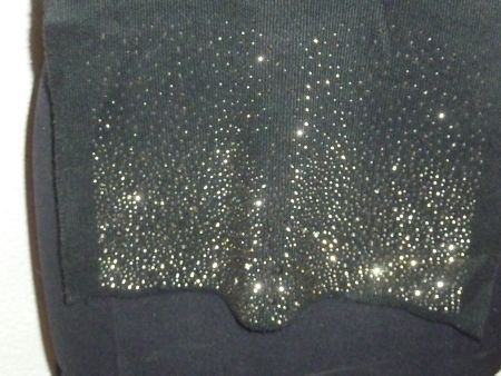 écharpe noir avec strass dorée pour femme