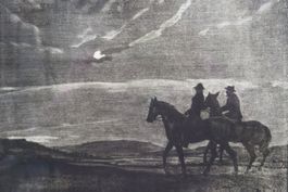 Hansjörg Flückiger (1938), Radierung "2 Reiter in der Nacht"