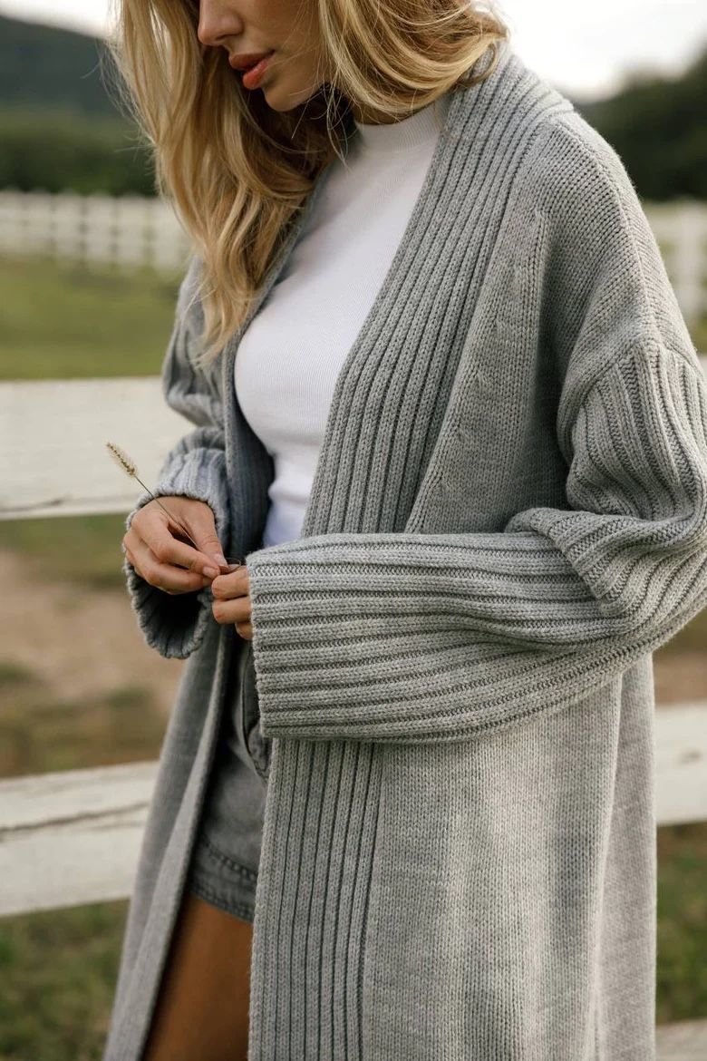 Pullover & Sweatshirts: Gray Knitted MAXI Cardigan – Neu und originalverpackt aus Zürich von Ms.Me-Fashion 8