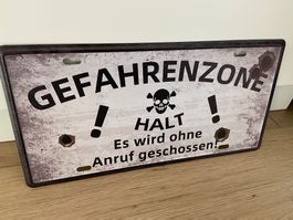 Gefahrenzone HALT /30 x 15 cm VNTAGE SCHILD Neu ! 15 x 30 cm