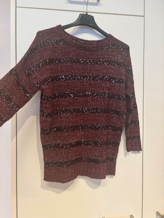 Damen Pullover gestreift mit Pailletten wie neu, Gr. S