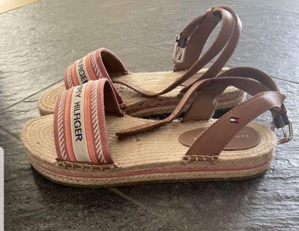 Espadrilles Femme Neuves - Tissu Rose - Semelle Corde Et Caoutchouc - Fait Main En France - Pointure 39