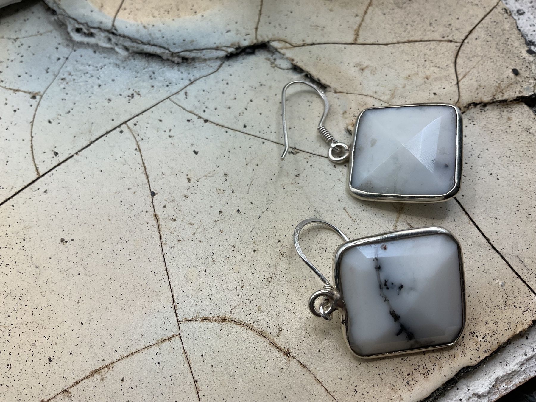 Orecchini pendenti & Orecchini a lobo: Ohrhänger Opal in Dendritenopal, Sterlingsilber – Nuovo (secondo la descrizione) da Luzern venduto da S.Kern01 4