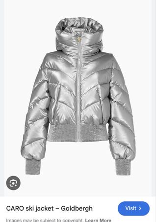 Goldbergh Caro Ski Jacket - Silver Metallic Puffer,Winter