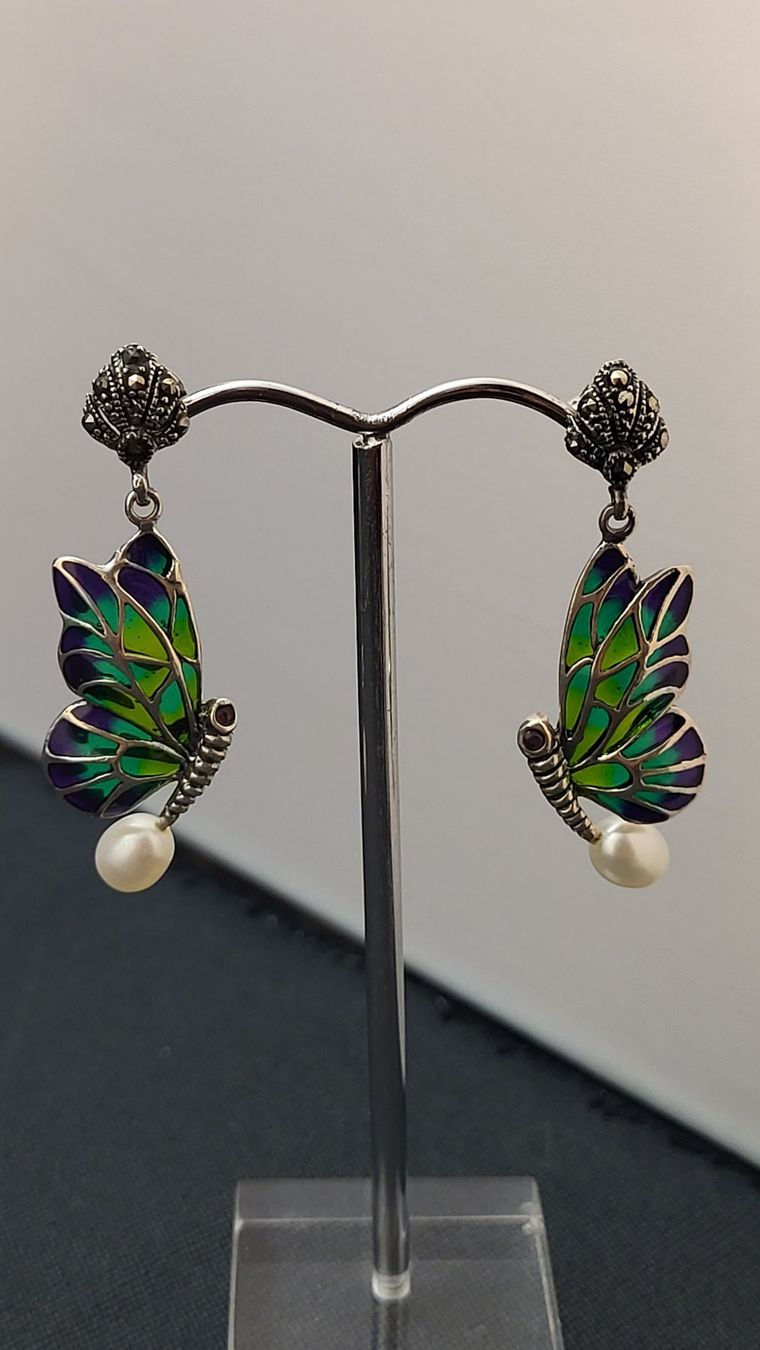 Ohrringe & -stecker: Silber-Ohrschmuck SCHMETTERLINGE – Defekt aus Basel von spinne02