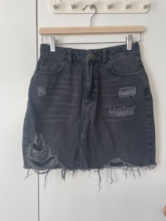 even&odd Jeansrock Mini Distressed (Gr. 36) – Schwarz