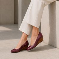NAVYBOOT Keilpumps, bordeaux, Holzoptik, Gr.38 Top!