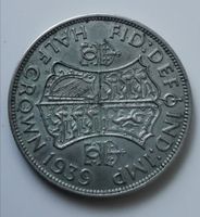Half Crown 1939 Grossbritannien Silber 