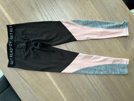 Sport Leggins schwarz, rosa, grau Gr. 134 / Gr. 140