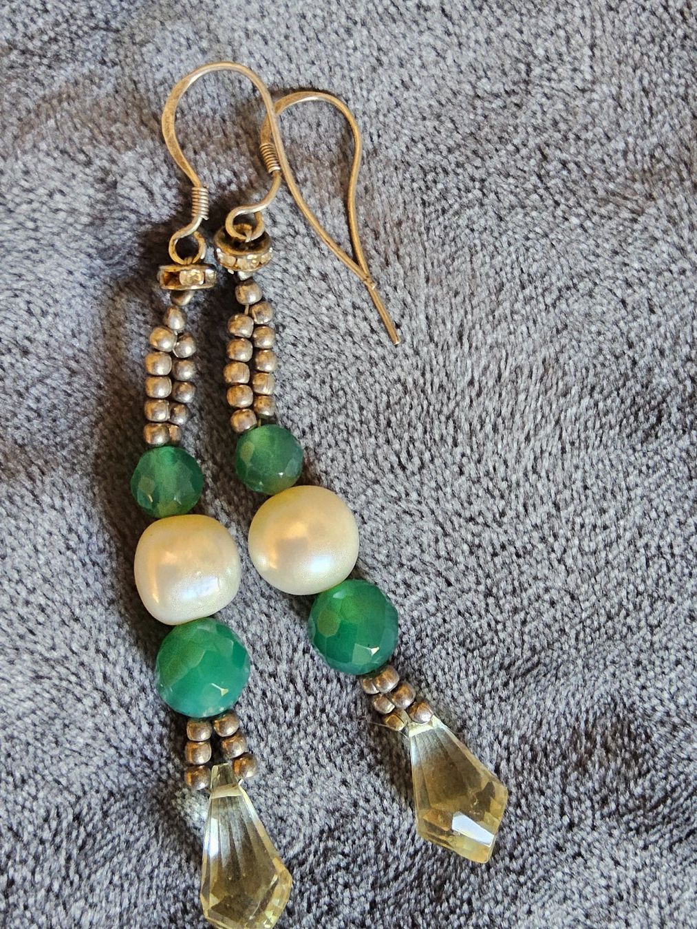 Orecchini pendenti & Orecchini a lobo: Vintage echte Perlen/Quarz Sterling Ohrhänger – Usato da Zürich venduto da SciTec 5