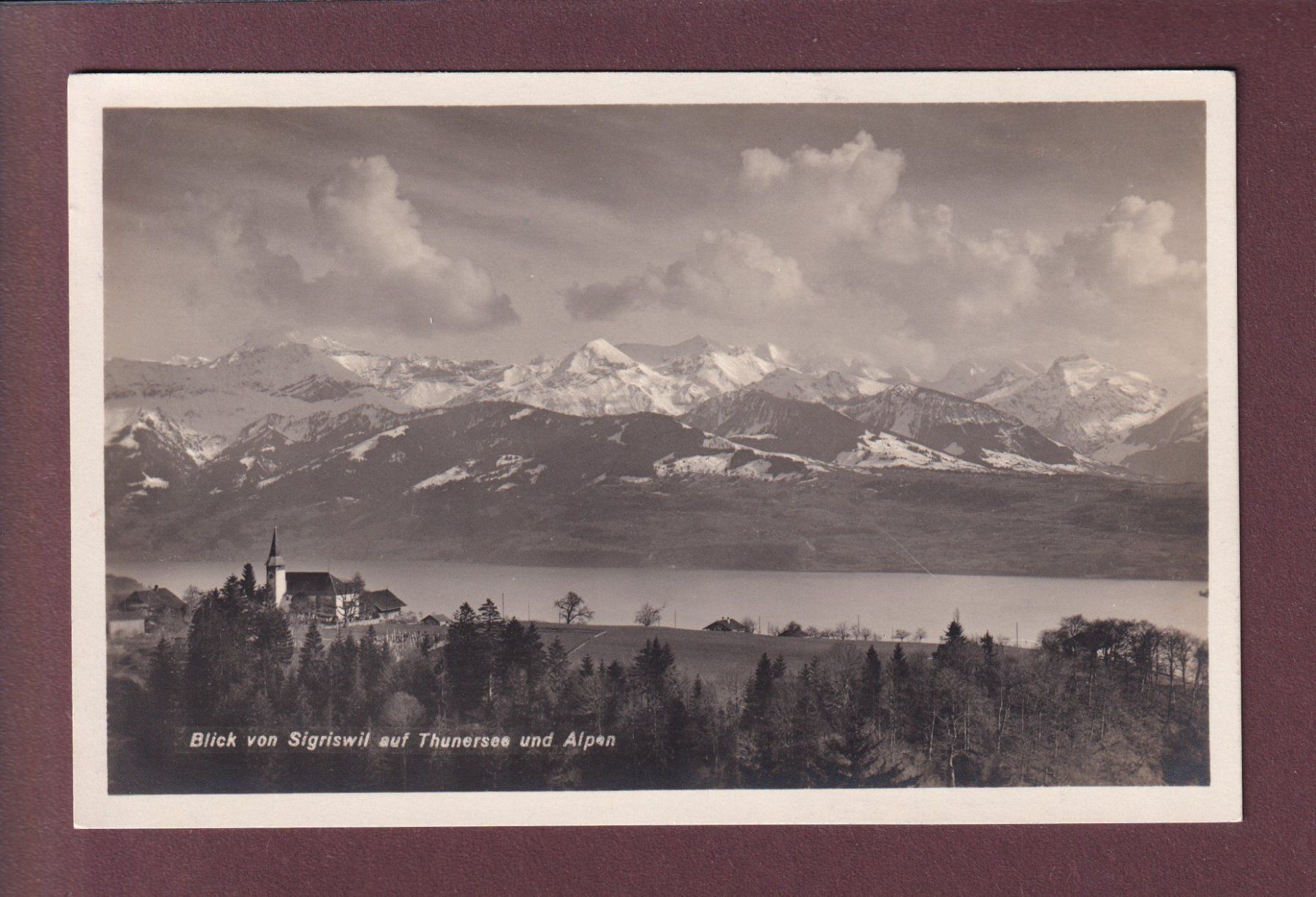 Cartoline postali: SIGRISWIL - Thunersee - 1927 – Usato da Pully venduto da nicecards