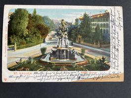 Schweiz 1902 AK St.Gallen Broder Brunnen gelaufen