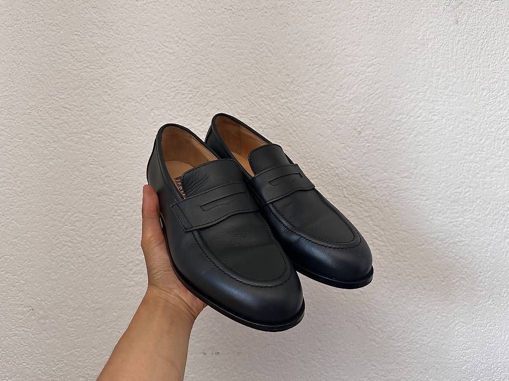 Chaussures hommes: Penny Loafer Schwarz Echtleder Rahmengenäht – D'occasion à Baden par uvegy