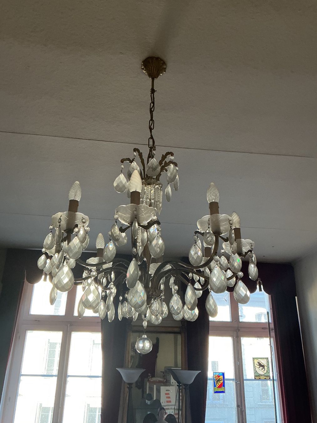 Lampadari & plafoniere: Grosser Leuchter mit schönem Behang – Usato da Bern venduto da vielerart 1