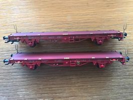 2x Trix DB & BTSK Containertragwagen