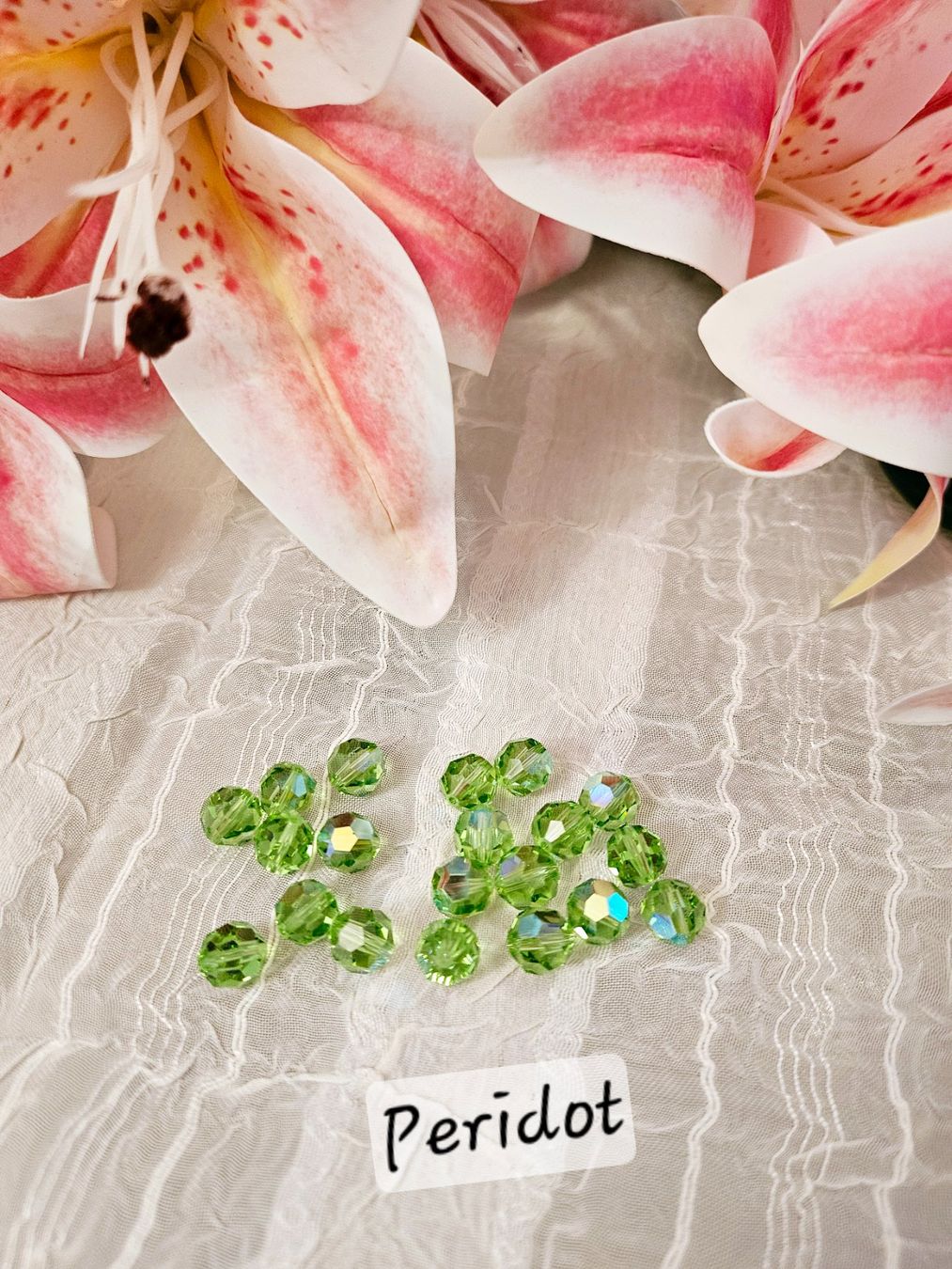 Perle (finte): Swarovski Perlen 8 mm 20 Stück Peridot – Nuovo e nell'imballaggio originale da Dietikon venduto da Eleda