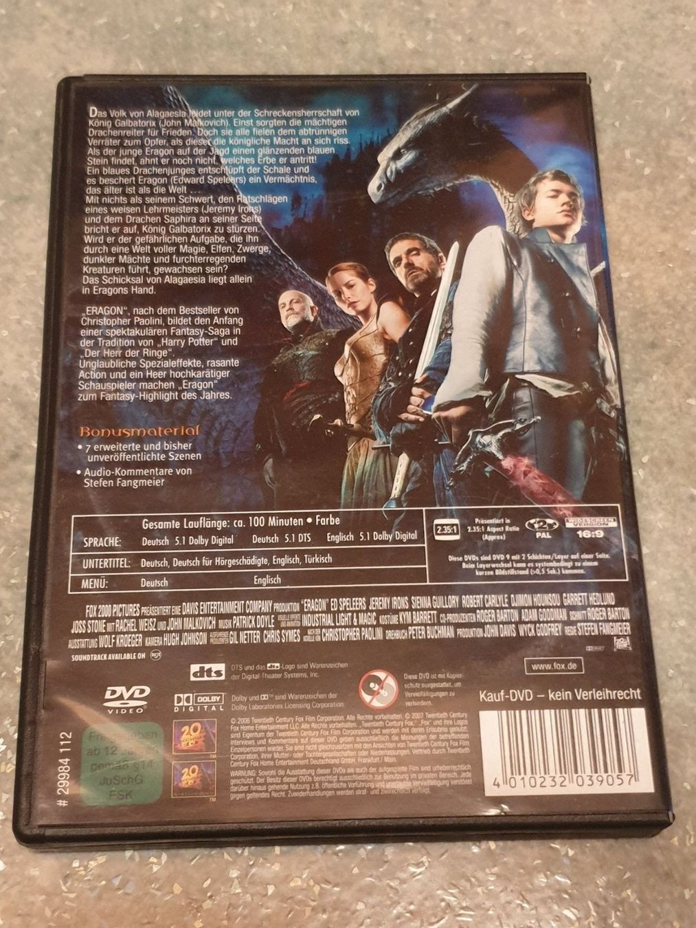 Alle DVDs: Eragon das Vermächtnis der Drachenreiter – Gebraucht aus Rothenthurm von Lord-Ren 1