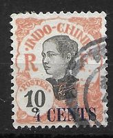 Französisch-Indochina 1919: Annamitin 4 Cents auf 10 Cents