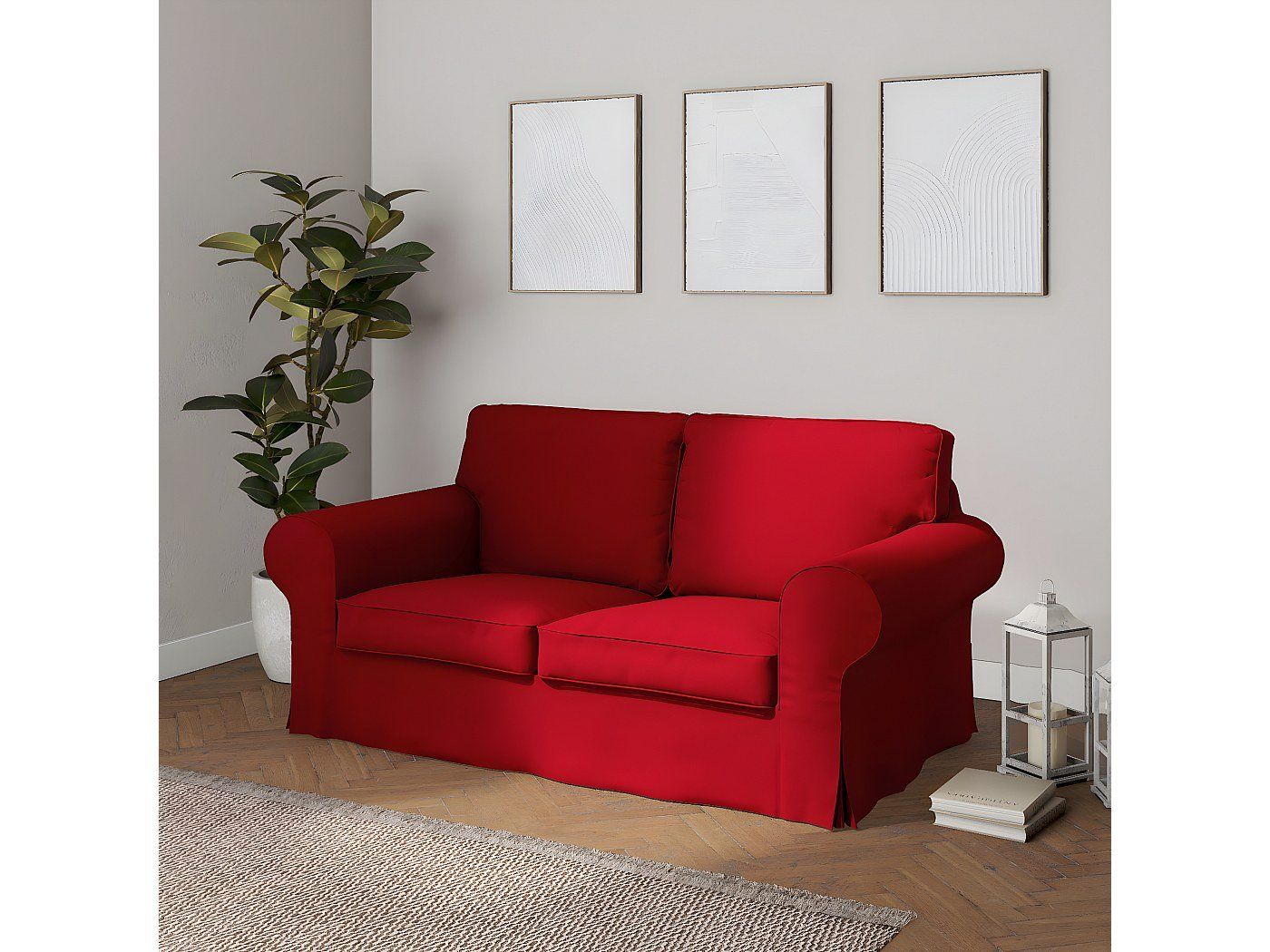 Tessuti: Roter Stoff Ektrop 2er-Sofa Bezug in Rot – Usato da Muri AG venduto da seb_lny5 1