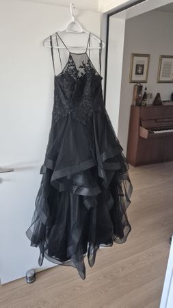 elegantes Abendkleid/Ballkleid, schwarz, Spitze, Grösse 44