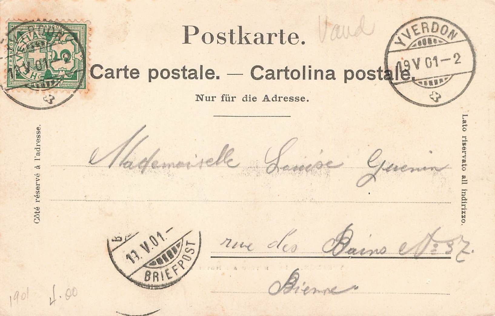 Cartoline postali: Yverdon le château – Usato da Biasca venduto da Blenio71 1
