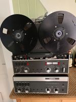 Revox Tonbandgerät A77 2-Spur mit Verstärker A78 Holzgehäuse