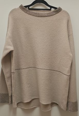 Frauen Pullover Beige Long Sleeve Wolle Mischung