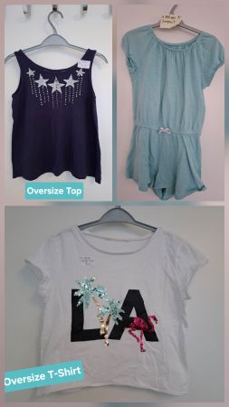 Sommerkleider Gr. 134/140: Jumpsuit, Top, T-Shirt Oversize