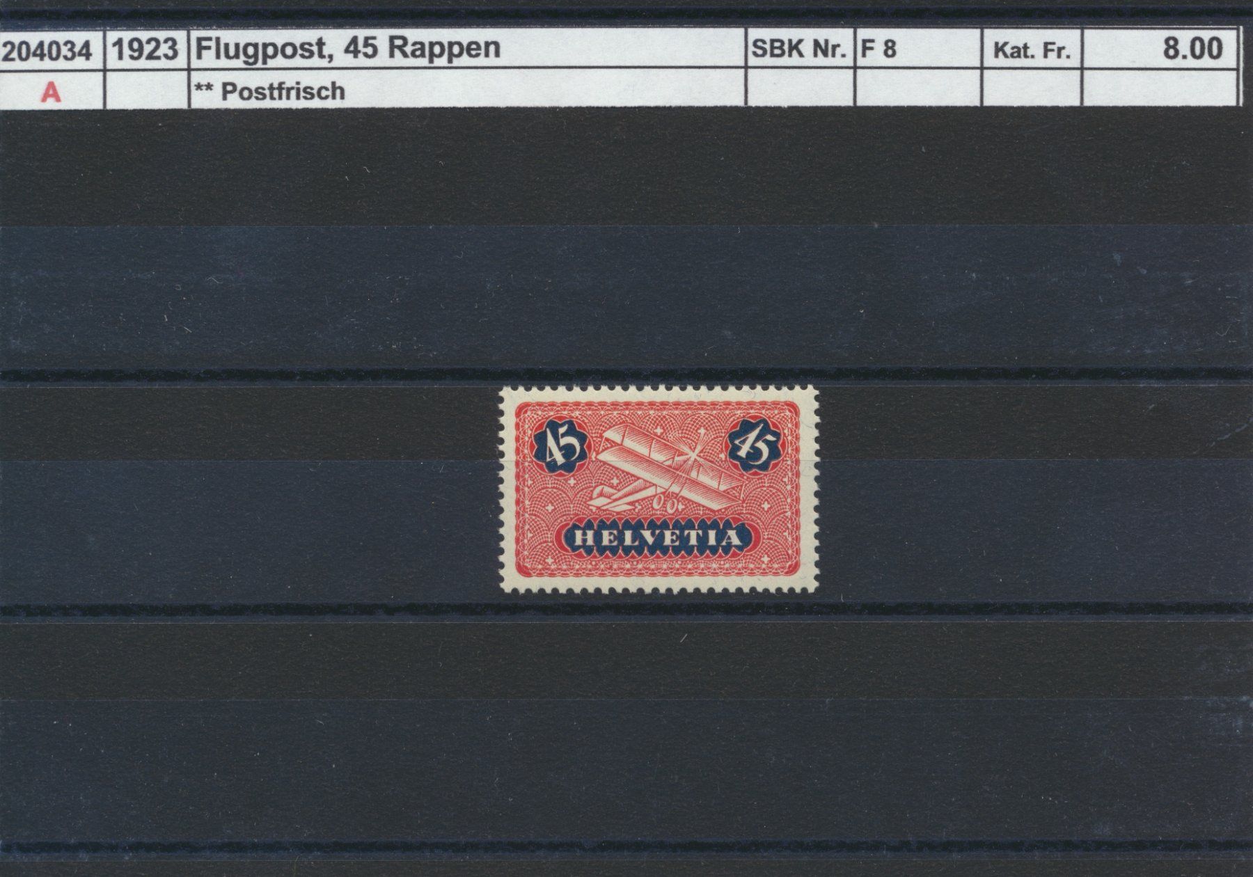 Tutti i francobolli: 1923 Flugpost - 45 Rp., ** postfrisch – Nuovo (secondo la descrizione) da Winterthur venduto da Zupogeru