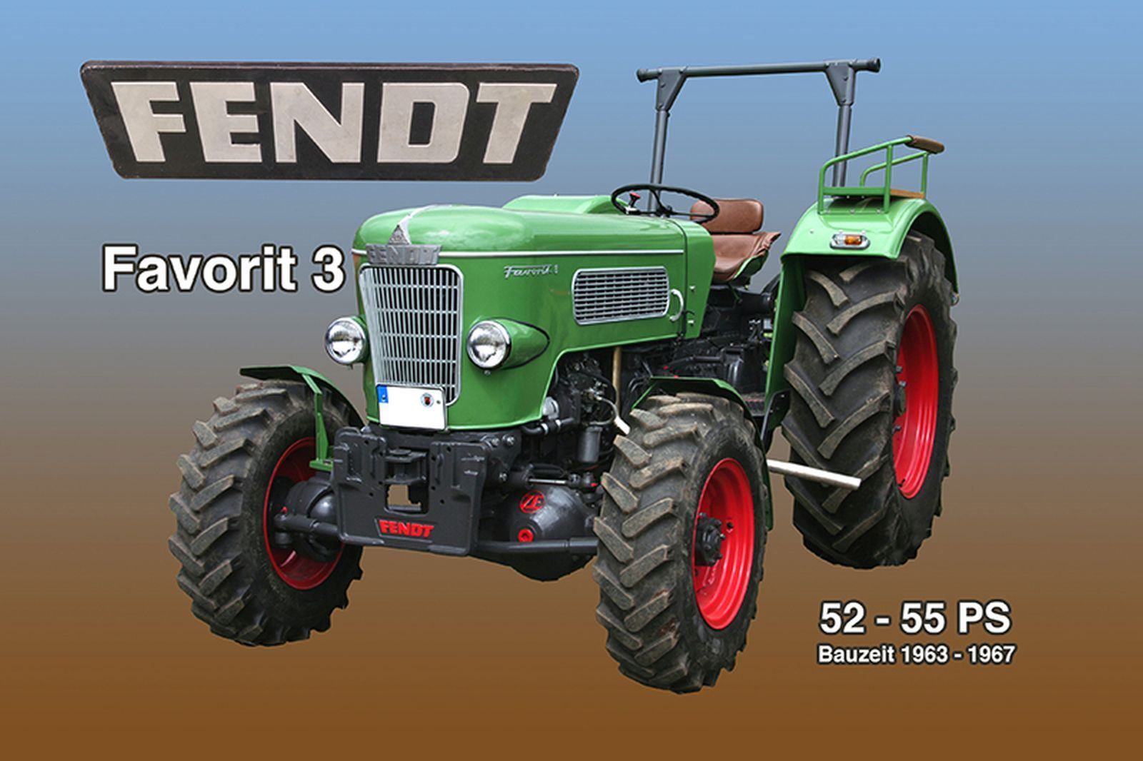 Fendt Schilder: Blechschild-FENDT FAVORIT 3 TRAKTOR – Neu und originalverpackt aus Rupperswil von big-one-sale