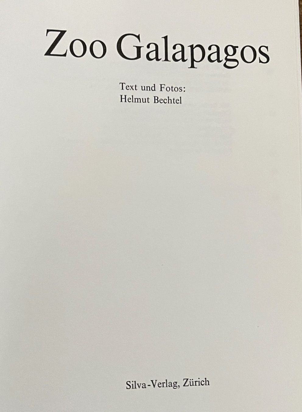 Libri: Silva Verlag, Zoo Galapagos, 1973 – Usato da Oftringen venduto da Vucki 2