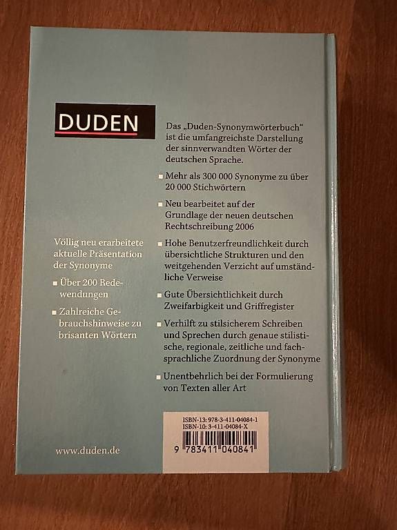 Libri: DUDEN Das Synonymwörterbuch, 4. Auflage – Usato da Seuzach venduto da mar_5mtf 1