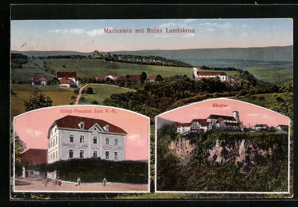 Ansichtskarten: Mariastein, Ortsansicht mit Ruine Landsk – Gebraucht aus Berlin von bartko-reher
