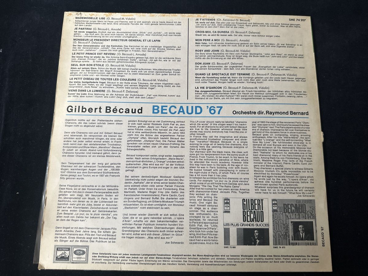 Vinyles: Gilbert Bécaud - Bécaud '67 LP Schallplatte Vinyl – D'occasion à Zürich par Chaeffeler 1