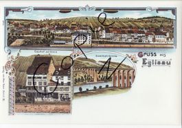 Gruss aus Eglisau - (AK Lithoansicht um 1900  im Form. A4)