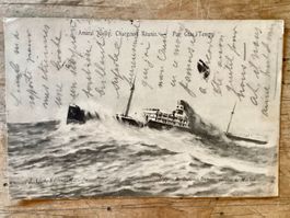 Historische Postkarte Dampfschiff "Amiral Nielly", antik