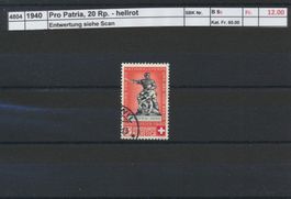 1940 Pro Patria - 20 Rp. hellrot, gestempelt