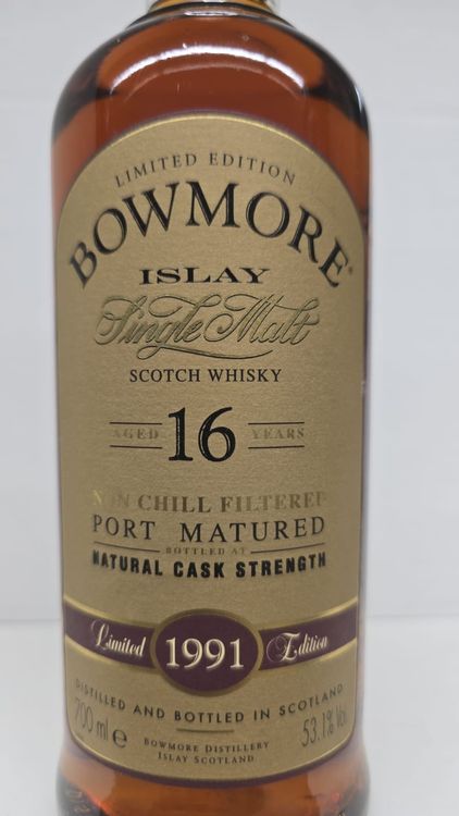 Bowmore 1991, Port matured, bottled 2007, 53.1% Vol. (Neu und ...