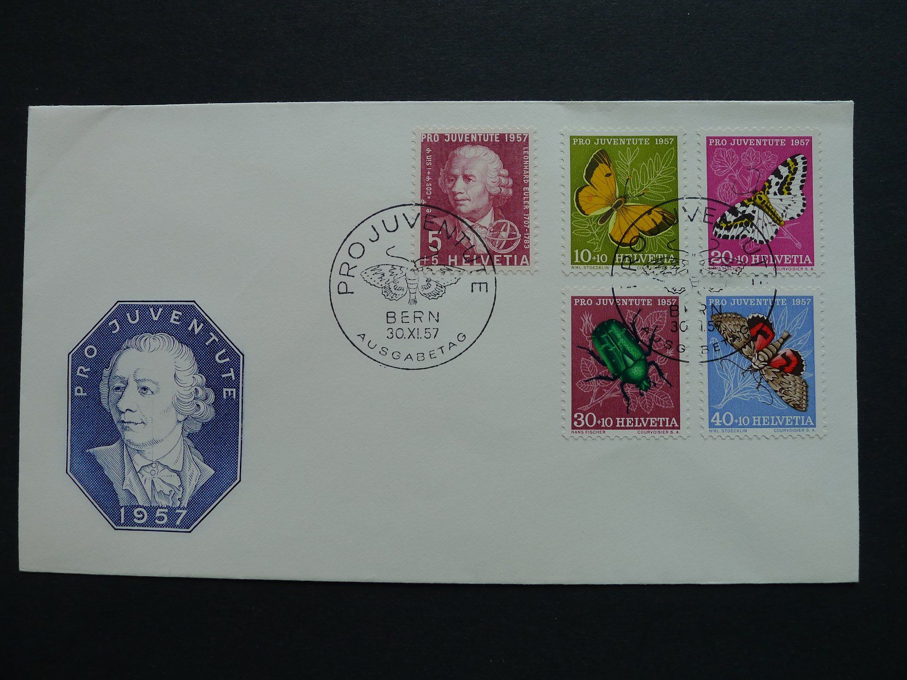 Alle Briefmarken: 1957 PJ FDC, schmales US-Format, selten! – Gebraucht aus Ebikon von SilvioFreund